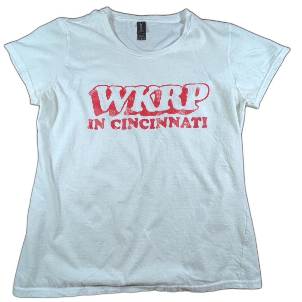 Women Anvil SS WKRP in Cincinnati Graphic T-Shirt White Size M